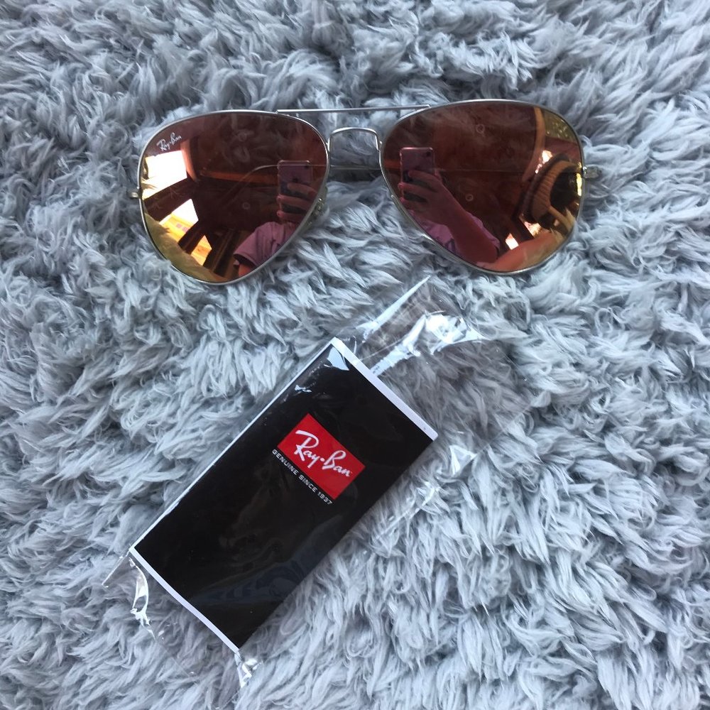 Ray-Bans Aviator Pink Lens with Silver Frame